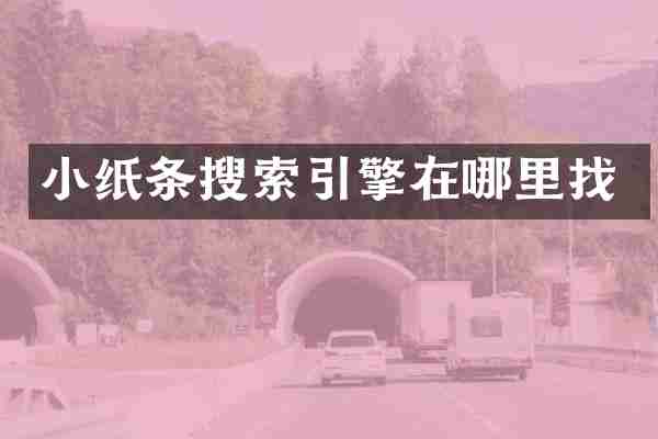 小纸条搜索引擎在哪里找