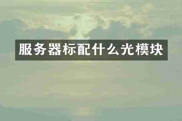 服务器标配什么光模块