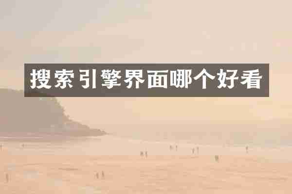 搜索引擎界面哪个好看