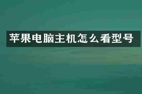 苹果电脑主机怎么看型号