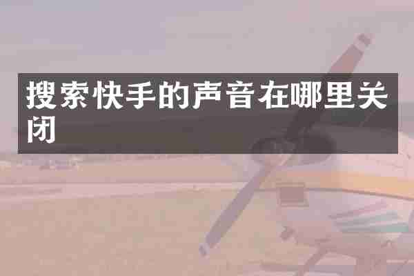 搜索快手的声音在哪里关闭