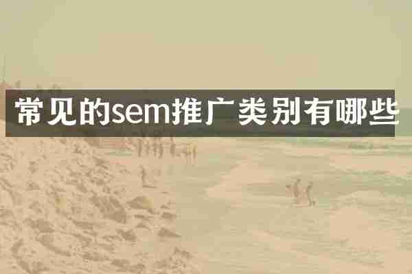 常见的sem推广类别有哪些