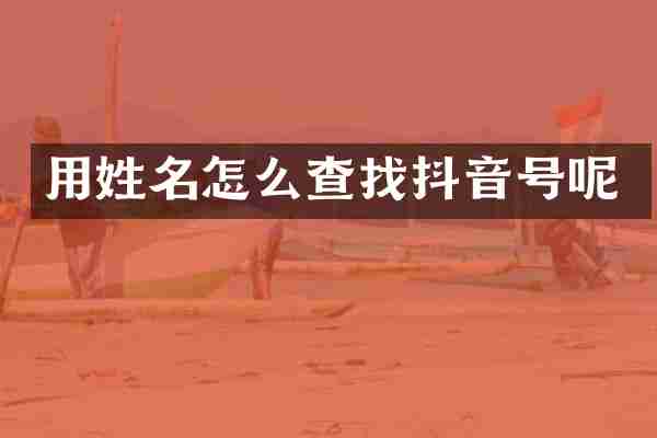 用姓名怎么查找抖音号呢
