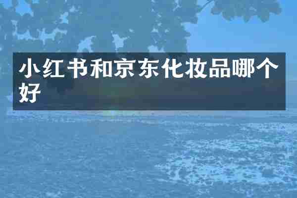 小红书和京东化妆品哪个好