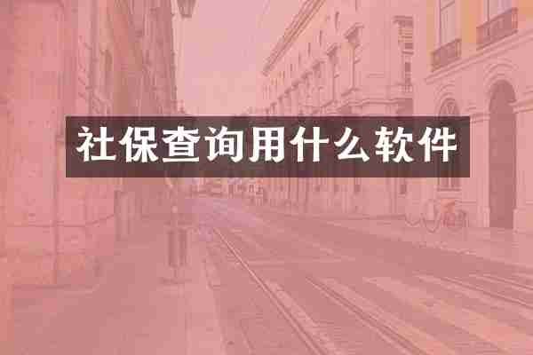 社保查询用什么软件