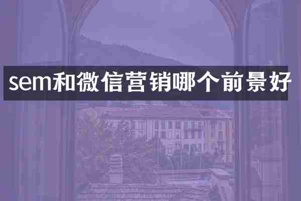 sem和微信营销哪个前景好
