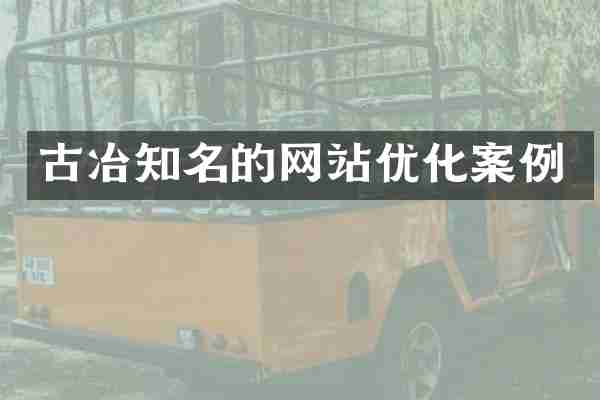 古冶知名的网站优化案例