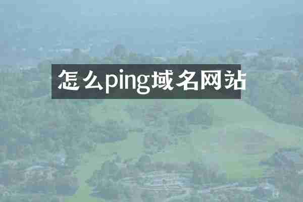 怎么ping域名网站