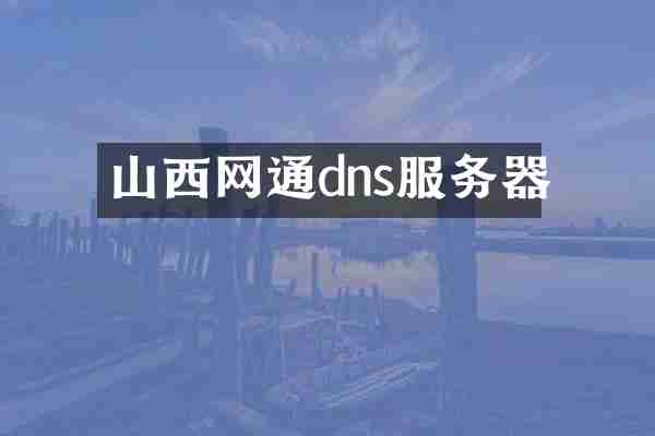 山西网通dns服务器