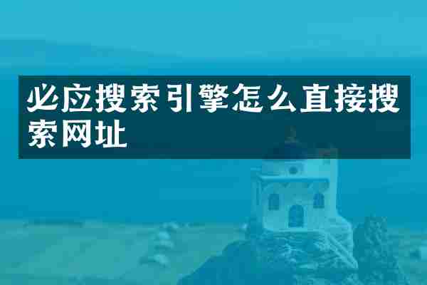 必应搜索引擎怎么直接搜索网址