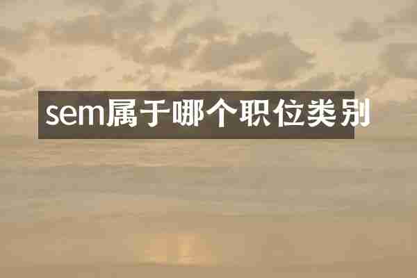 sem属于哪个职位类别