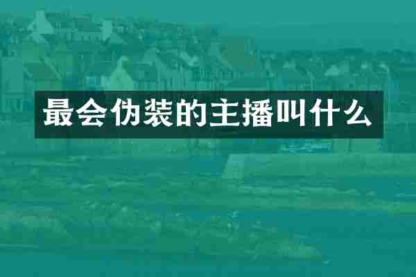 最会伪装的主播叫什么