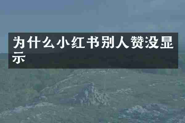 为什么小红书别人赞没显示