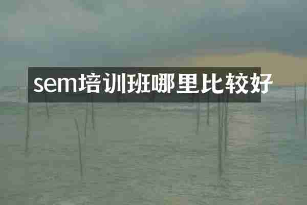 sem培训班哪里比较好
