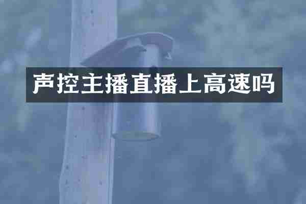 声控主播直播上高速吗