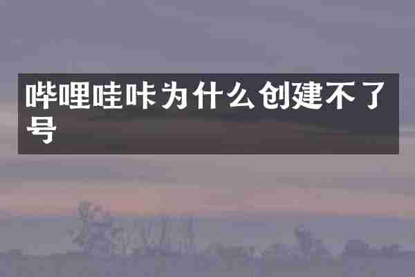 哔哩哇咔为什么创建不了号