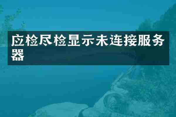 应检尽检显示未连接服务器