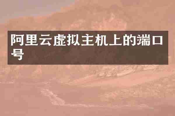 阿里云虚拟主机上的端口号