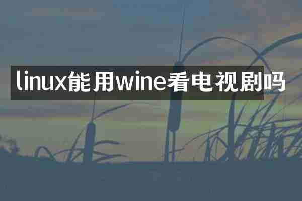 linux能用wine看电视剧吗