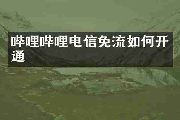 哔哩哔哩电信免流如何开通