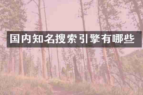 国内知名搜索引擎有哪些