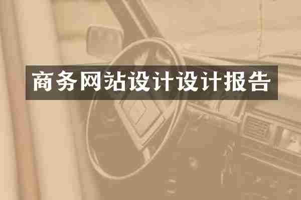 商务网站设计设计报告