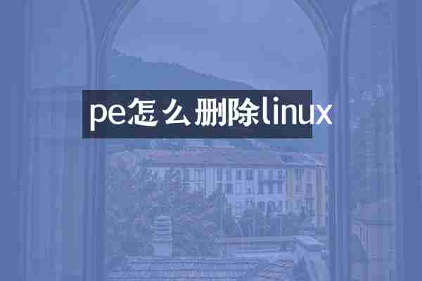pe怎么删除linux
