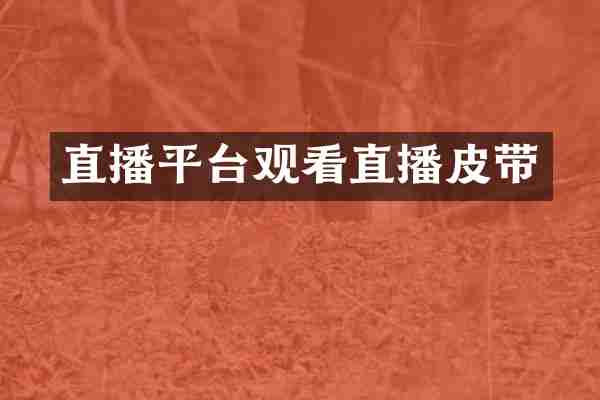 直播平台观看直播皮带