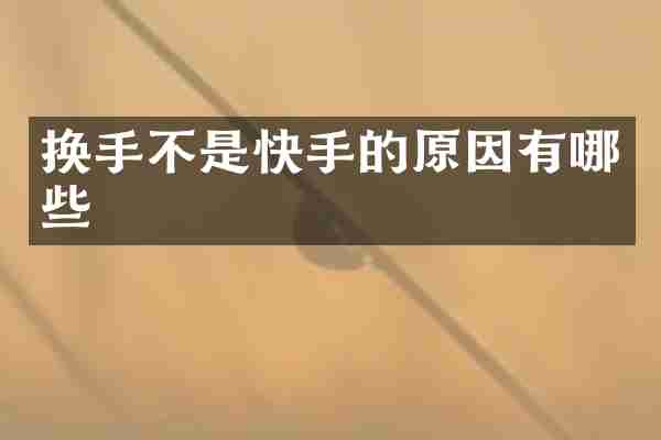 换手不是快手的原因有哪些