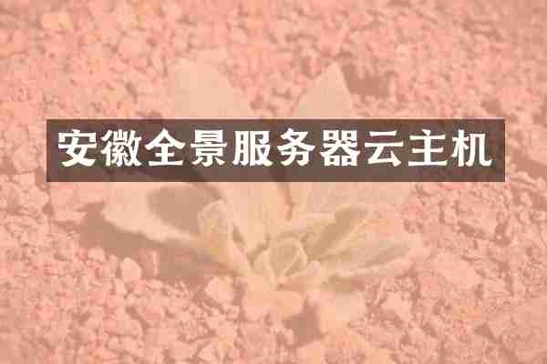 安徽全景服务器云主机