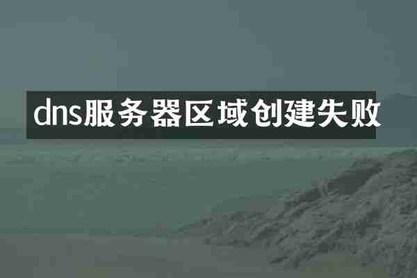 dns服务器区域创建失败