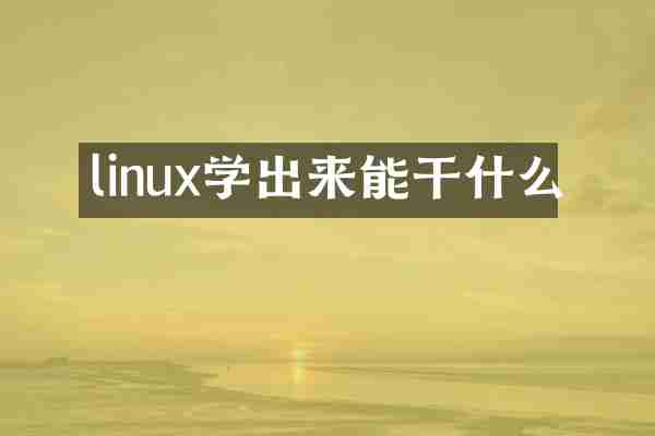 linux学出来能干什么