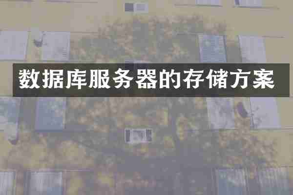 数据库服务器的存储方案