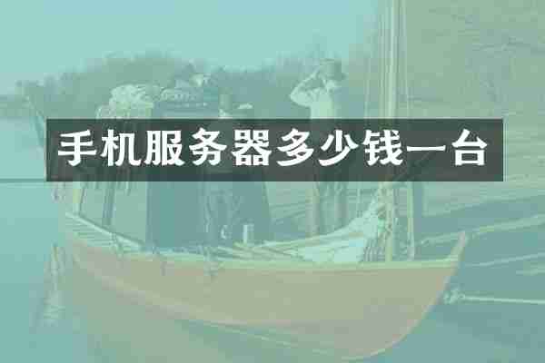 手机服务器多少钱一台