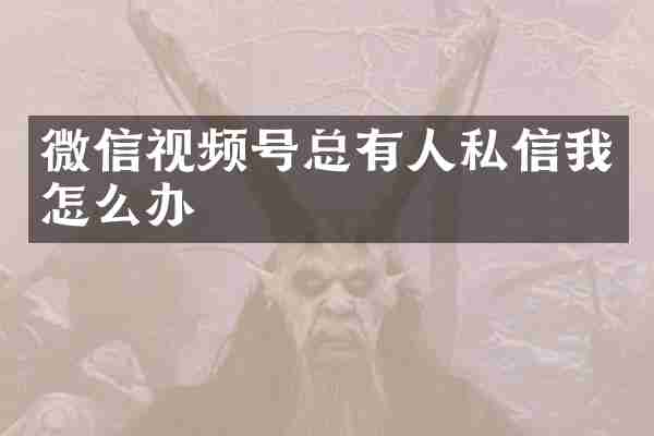 微信视频号总有人私信我怎么办