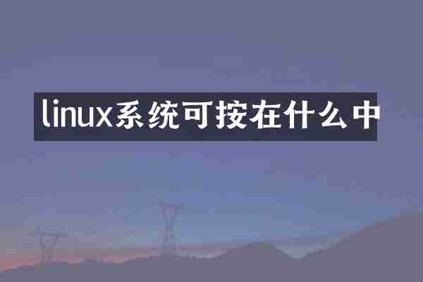 linux系统可按在什么中