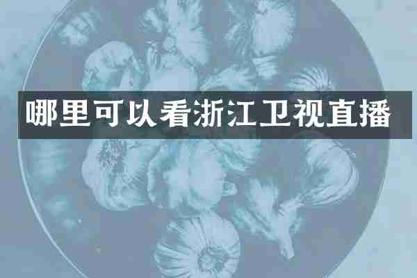 哪里可以看浙江卫视直播