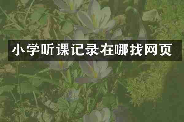 小学听课记录在哪找网页