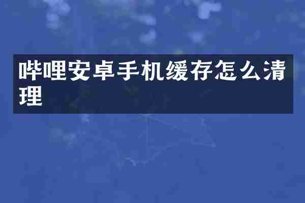 哔哩安卓手机缓存怎么清理