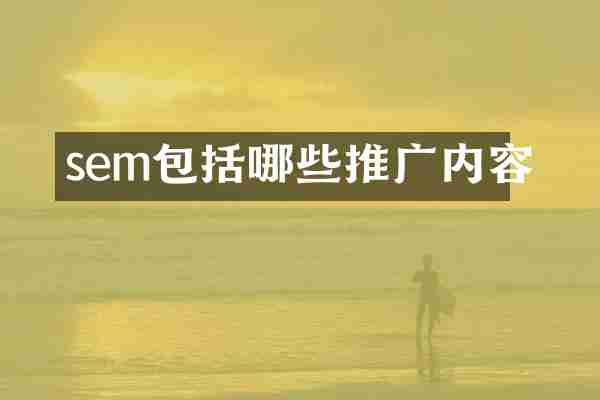 sem包括哪些推广内容