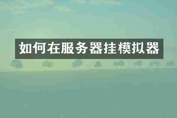 如何在服务器挂模拟器