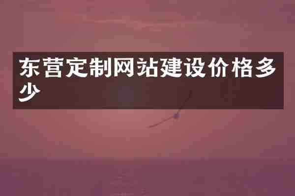 东营定制网站建设价格多少