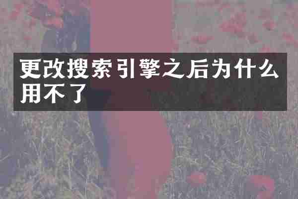 更改搜索引擎之后为什么用不了