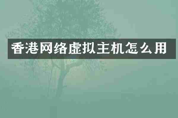香港网络虚拟主机怎么用
