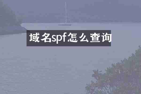 域名spf怎么查询