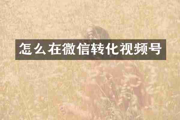 怎么在微信转化视频号