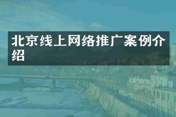 北京线上网络推广案例介绍