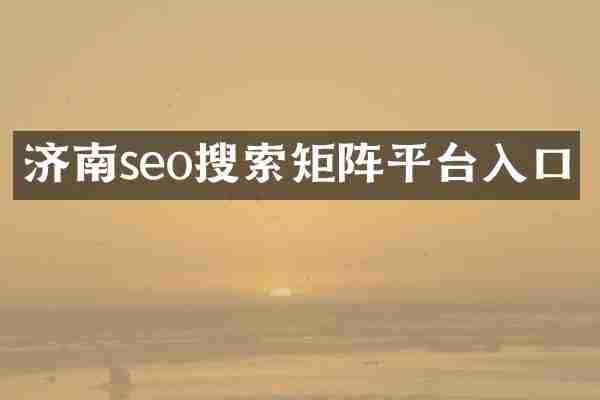 济南seo搜索矩阵平台入口