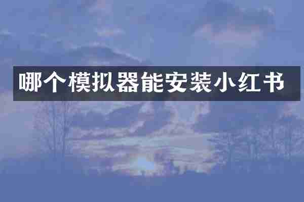 哪个模拟器能安装小红书