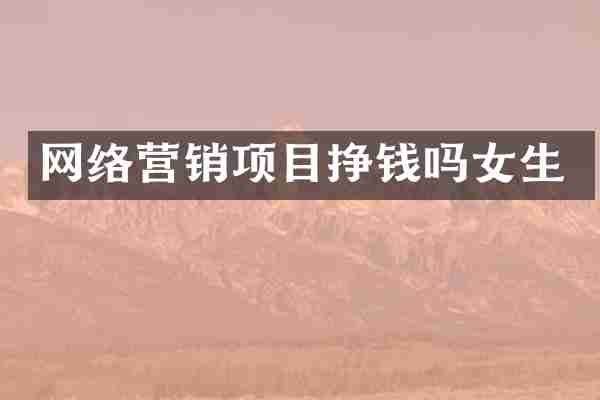 网络营销项目挣钱吗女生